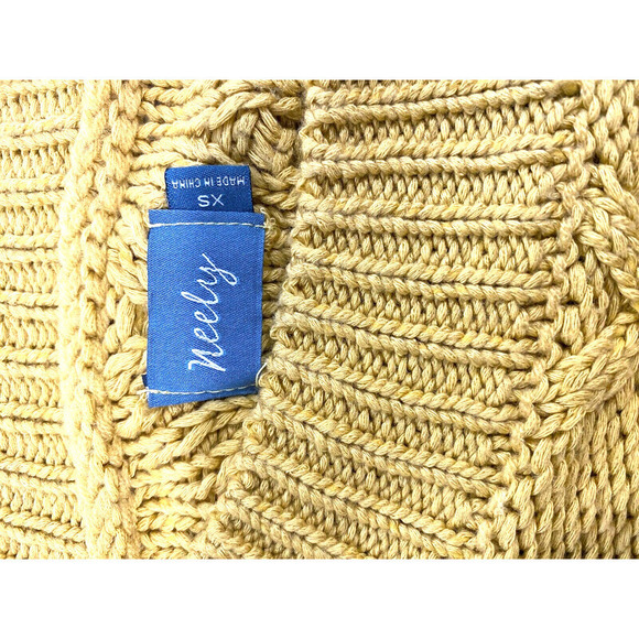 NEELY XS chunky oversized yellow knitted sweater - Picture 4 of 4